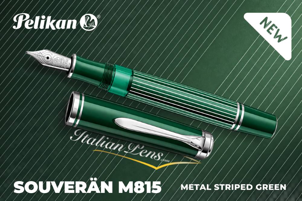 NEW Pelikan Souverän M815 Metal Striped Green